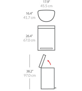 BRUSHED STEEL PEDAL BIN 60L CW2029 SIMPLEHUMAN