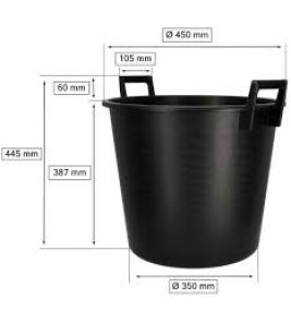 MORTAR CONTAINER WITH HANDLES 40L