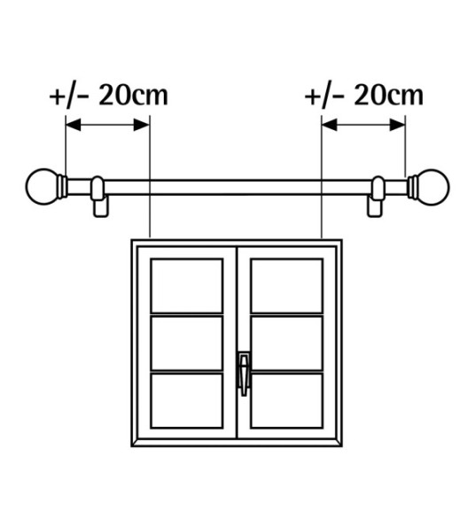 EXTENDABLE BLACK CURTAIN ROD 110-200CM