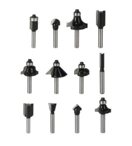 ROUTER BIT SET 6MM 12PC GRAPHITE