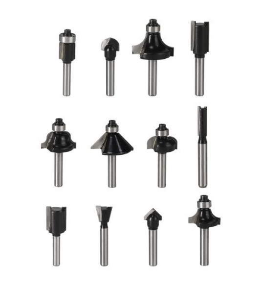 ROUTER BIT SET 6MM 12PC GRAPHITE