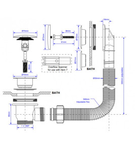 CLIK CLAK WASTE & OVERFLOW FOR BATH