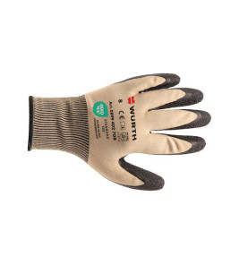 GLOVES 10 BROWN LATEX COATED WURTH
