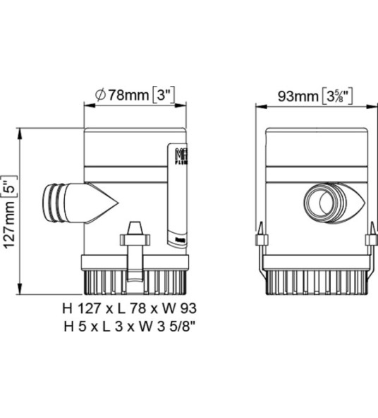 MARCO UP1000 12V SUBMERSIBLE PUMP 63L/MIN