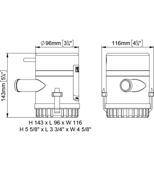 MARCO UP1500 12V SUBMERSIBLE PUMP 63L/MIN