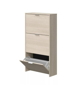 MELAMINE SHOE RACK 3-TIER OAK 60X22X113CM