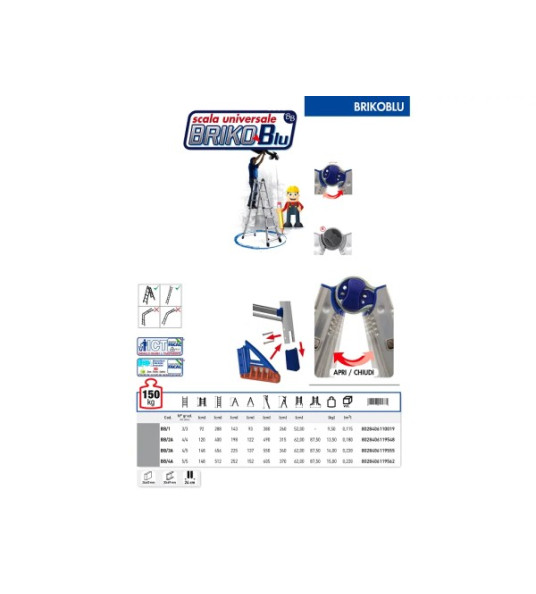 MULTIPURPOSE LADDER 4+4 BB/2 4M BRIKOBLU