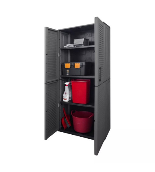 HIGH CABINET EASYLINE GREY DARK GREY 68X37X163CM