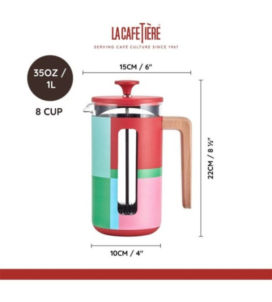 FRENCH COFFEE PRESS 1L PISA UTOPIAN LINES