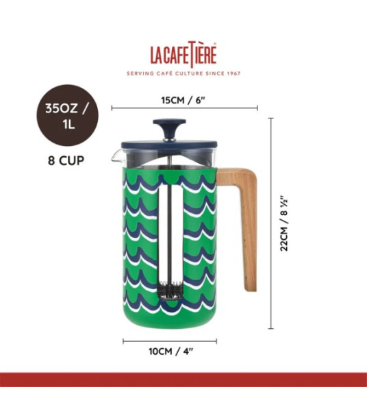FRENCH COFFEE PRESS 1L PISA CYAN TIDES