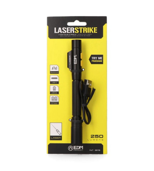 RECHARGEABLE TORCH & LASER 250LM RECHARGEABLE TORCH & LASER 250LM