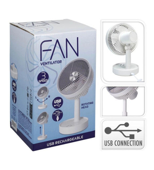 RECHARGEABLE DESKTOP FAN 135MM