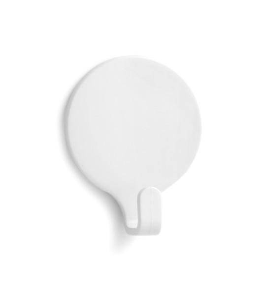 WHITE CIRCULAR ADHESIVE HOOKS *2pcs