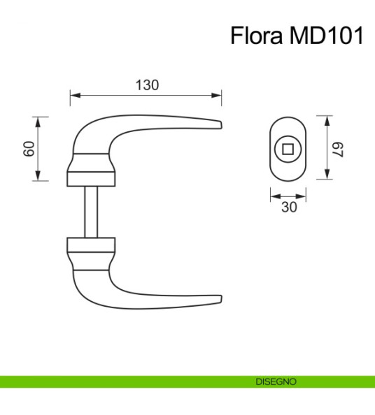 HANDLE FOR ALUMINIUM DOOR WHITE MARA