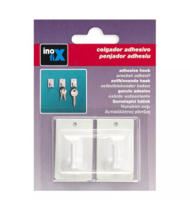 WHITE  ADHESIVE HOOKS 2PC INOFIX 2040-2-000 