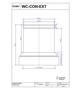 STRAIGHT WC CONNECTOR 133MM WC-CON-EXT
