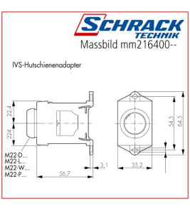 DIN RAIL ADAPTOR FOR 22MM HOLE