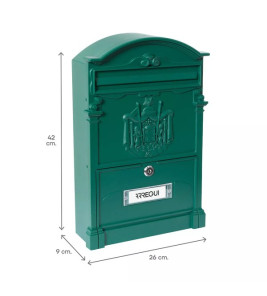RESIDENCIA ALUMINIUM LETTER BOX GREEN