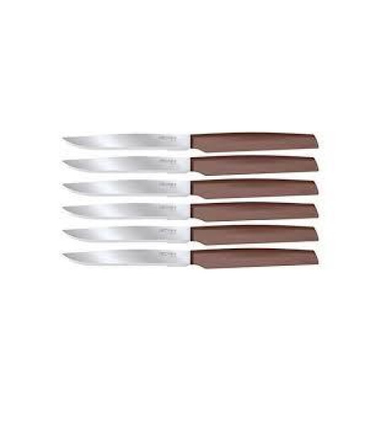 STEAK KNIVES 6PC BROWN PEDRINI