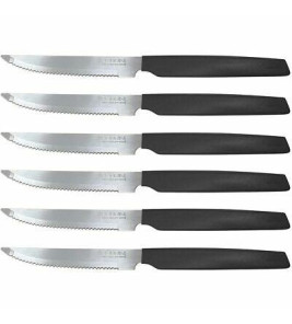 STEAK KNIVES 6PC BLACK PEDRINI
