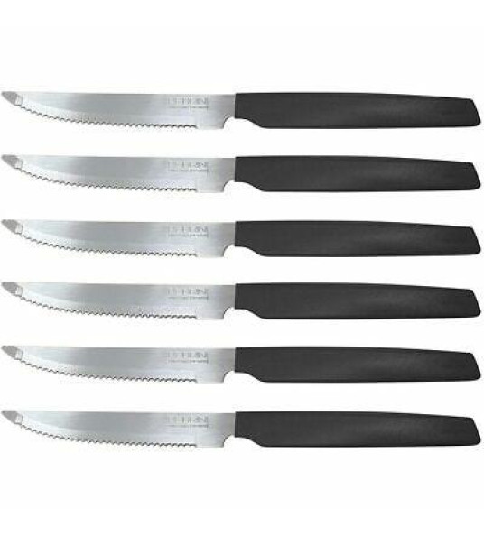 STEAK KNIVES 6PC BLACK PEDRINI
