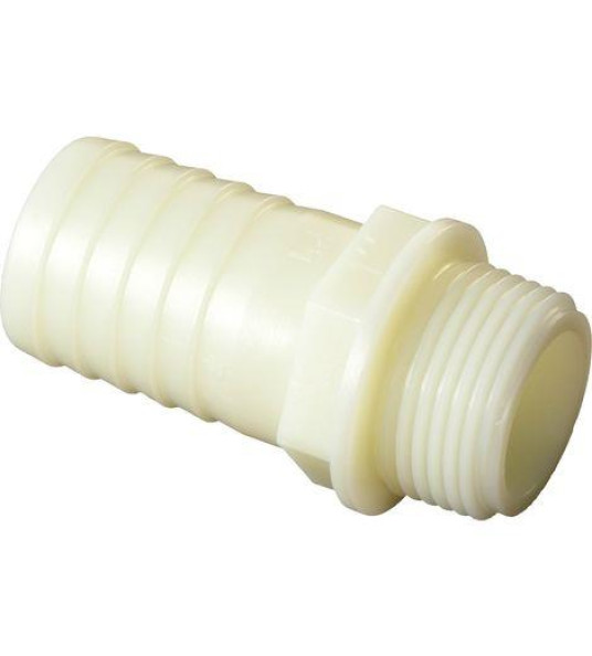 HOSE NOZZLE 1``M X25MM WHITE PVC