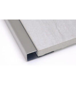 SQUARE TILE TRIM 12.5MM BRUSHED STEEL 2.7M