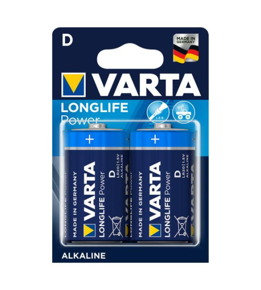 BATTERY LR20 `D` VARTA ALKALINE 2PCS