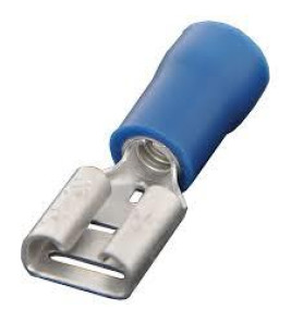 FEMALE SPADE TERMINAL 6.35MM BLUE
