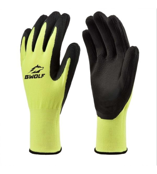 LATEX COATED GLOVES 10 HIGH VIZ
