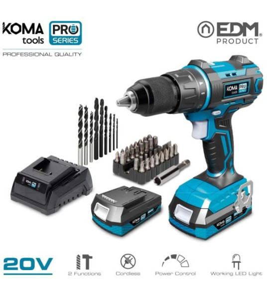 CORDLESS DRILL 20V 2BATT KOMA 08750