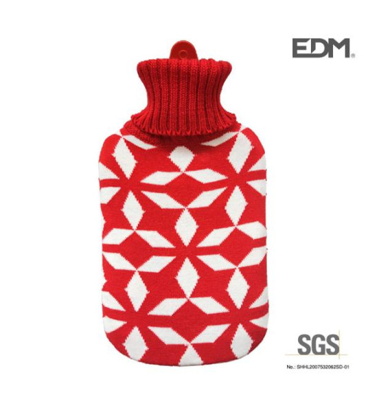 HOT WATER BOTTLE RED SYMMETRY