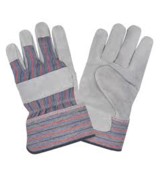 LEATHER PALM COTTON BACK GLOVES