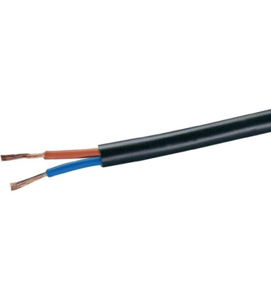 PVC CABLE 2X0.5MM H05-VV BLACK