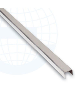 TILE U-CHANNEL 15MM POLISHED STEEL