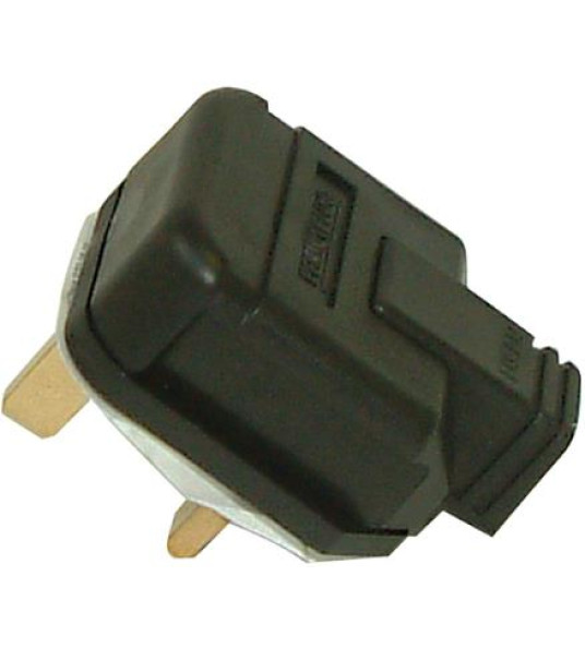 PLUG 13A BS1362 BLACK PERMAPLUG