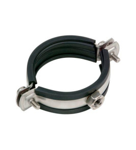 PIPE CLAMP 28MM M8/M10 WITH RUBBER