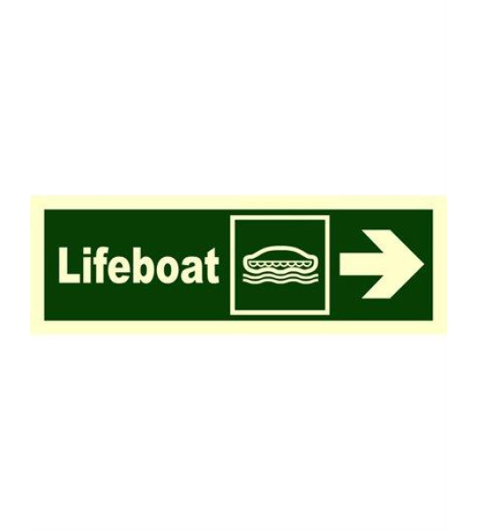 SIGN LIFEBOAT EAST ARROW RIGHT