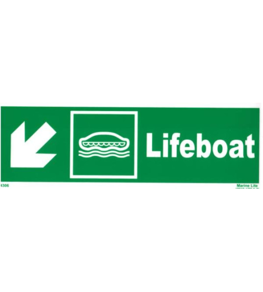 SIGN LIFEBOAT SW 45` ARROW