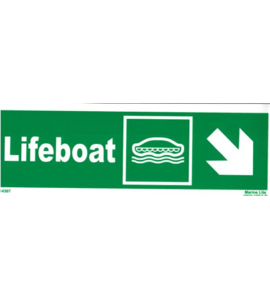 SIGN LIFEBOAT SE 45` ARROW