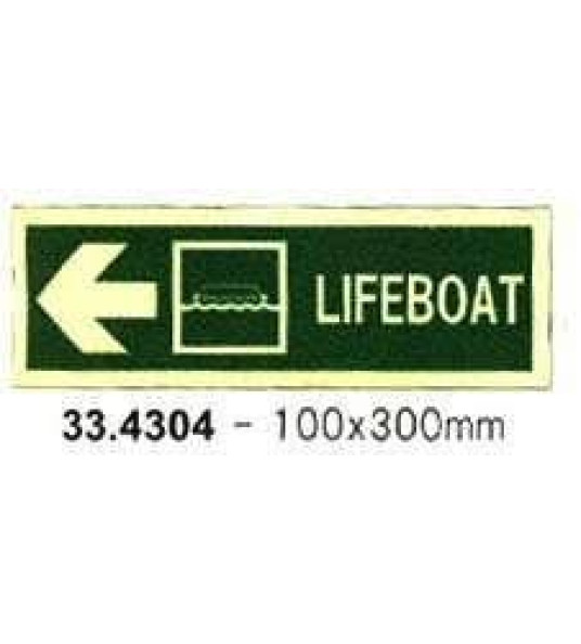 SIGN LIFEBOAT WEST ARROW LEFT