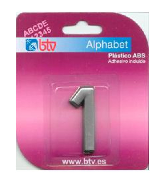 NUMBER 1 SILVER 40MM ABS BLISTER
