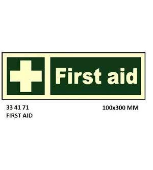 IMO SIGN FIST AID 100X300MM