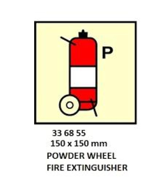 SIGN WHEELED POWDER EXTINGUISHER