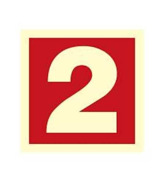 IMO SIGN `2` 100X100MM RED