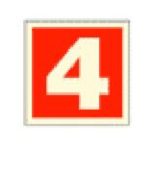 IMO SIGN `4` 100X100MM RED