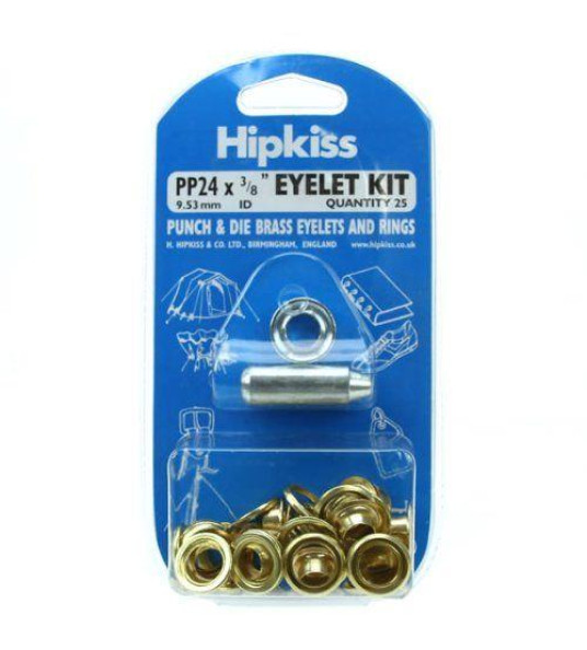 EYELET KIT PP24 9.53MM 25PCS BRASS