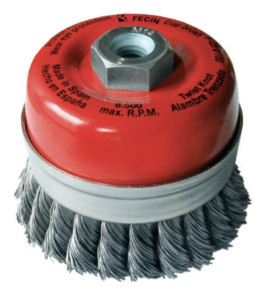 WIRE CUP BRUSH 125MM M14 KNOTTED FECIN