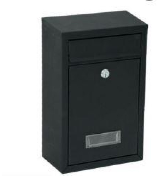 LETTER BOX NARROW 150X50X280MM BLACK