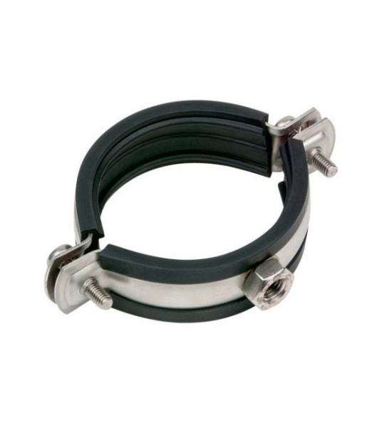 PIPE CLAMP 125MM M8/M10 WITH RUBBER